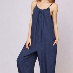 Cute/Comfy Loose-Fitting Blue Jumpsuit